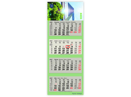 4-Monats Faltkalender "Quatrus-Light Plus Green"