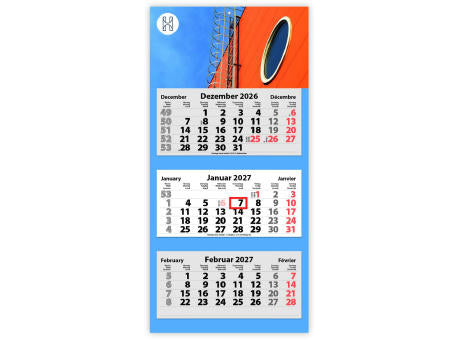 3-Monats Faltkalender "Tres-Light Plus"