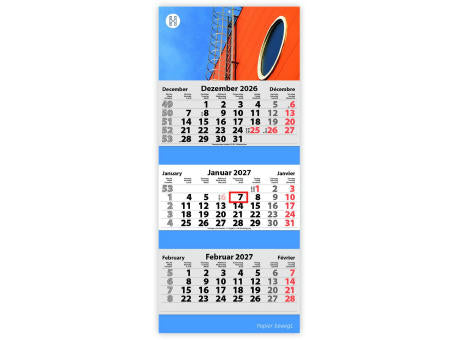 3-Monats Faltkalender "Tres-Deluxe"