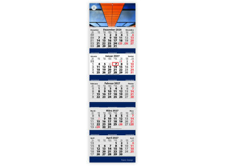 5-Monats Faltkalender "Quintus-Deluxe Ring-Wire"