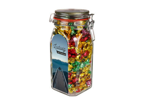 Großes Weckglas 1,5 L mit Süßigkeiten