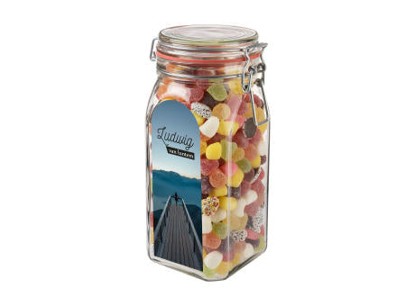 Großes Weckglas 1,5 L mit Süßigkeiten