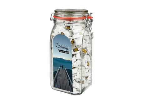 Großes Weckglas 1,5 L mit Süßigkeiten