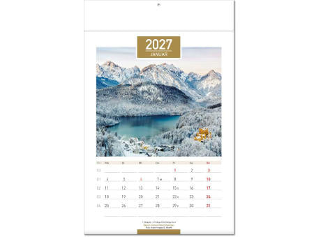 Kalender "Deutschland" im Format 24 x 37,5 cm, mit Fälzel