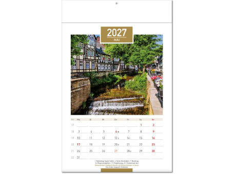 Kalender "Deutschland" im Format 24 x 37,5 cm, mit Fälzel