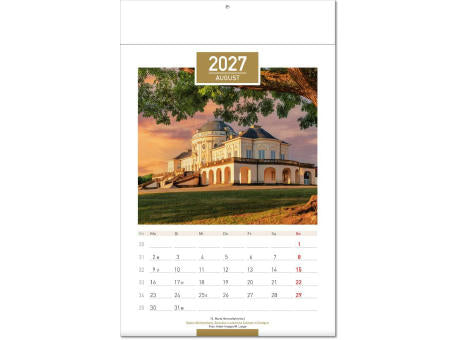 Kalender "Deutschland" im Format 24 x 37,5 cm, mit Fälzel