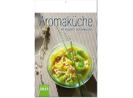 Kalender "Aromaküche" im Format 24 x 37,5 cm, mit Fälzel