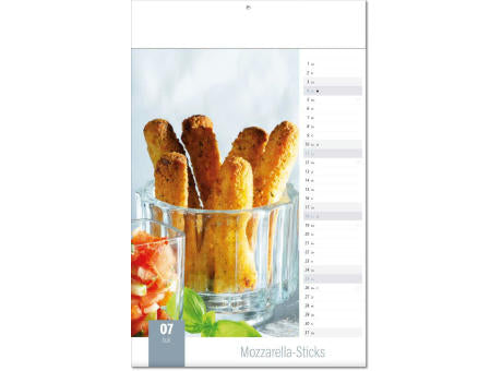 Kalender "Aromaküche" im Format 24 x 37,5 cm, mit Fälzel