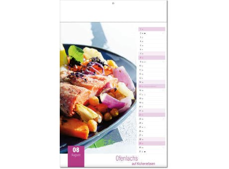 Kalender "Aromaküche" im Format 24 x 37,5 cm, mit Fälzel