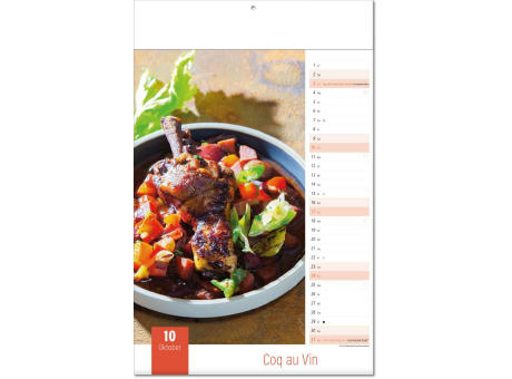 Kalender "Aromaküche" im Format 24 x 37,5 cm, mit Fälzel