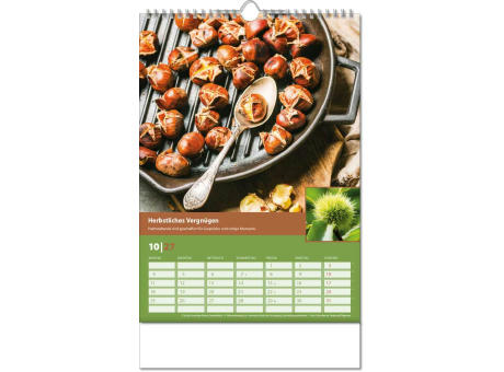 Kalender "Landlaune" im Format 24 x 38,5 cm, mit Wire-O Bindung und verlängerter Rückwand