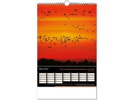 Kalender "Emotion" im Format 24 x 38,5 cm, mit Wire-O Bindung und verlängerter Rückwand