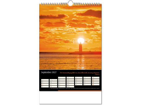 Kalender "Emotion" im Format 24 x 38,5 cm, mit Wire-O Bindung und verlängerter Rückwand