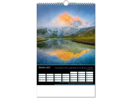 Kalender "Emotion" im Format 24 x 38,5 cm, mit Wire-O Bindung und verlängerter Rückwand