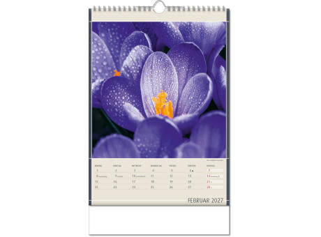 Kalender "Fundstücke der Natur" im Format 24 x 38,5 cm, mit Wire-O Bindung und verlängerter Rückwand