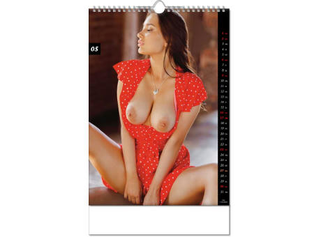 Kalender "Girls" im Format 24 x 38,5 cm, mit Wire-O Bindung und verlängerter Rückwand