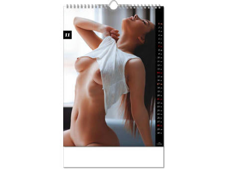 Kalender "Girls" im Format 24 x 38,5 cm, mit Wire-O Bindung und verlängerter Rückwand
