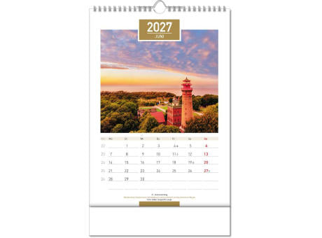 Kalender "Deutschland" im Format 24 x 38,5 cm, mit Wire-O Bindung und verlängerter Rückwand