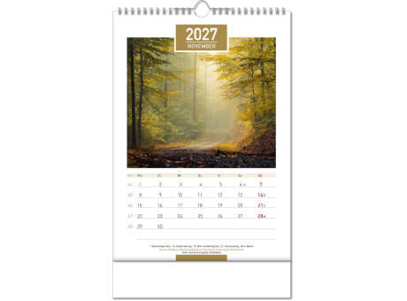 Kalender "Deutschland" im Format 24 x 38,5 cm, mit Wire-O Bindung und verlängerter Rückwand