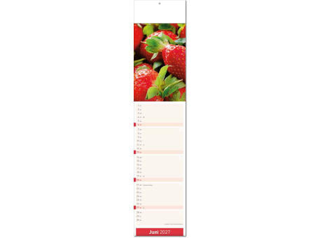 Kalender "Fresh" im Format 11 x 50 cm, mit Fälzel