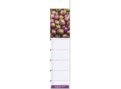 Kalender "Fresh" im Format 11 x 50 cm, mit Fälzel