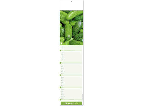 Kalender "Fresh" im Format 11 x 50 cm, mit Fälzel