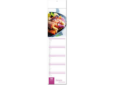 Kalender "Aromaküche" im Format 11 x 50 cm, mit Fälzel