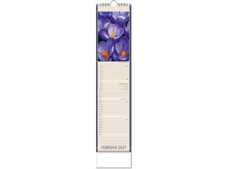 Kalender "Fundstücke der Natur" im Format 11 x 51 cm, mit Wire-O-Bindung und verlängerter Rückwand