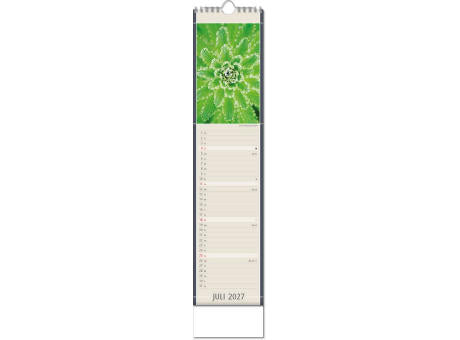 Kalender "Fundstücke der Natur" im Format 11 x 51 cm, mit Wire-O-Bindung und verlängerter Rückwand