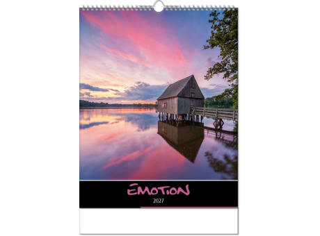 Kalender "Emotion" im Format 30,5 x 43,6 cm, mit Wire-O-Bindung und verlängerter Rückwand
