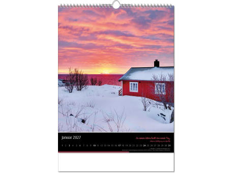 Kalender "Emotion" im Format 30,5 x 43,6 cm, mit Wire-O-Bindung und verlängerter Rückwand