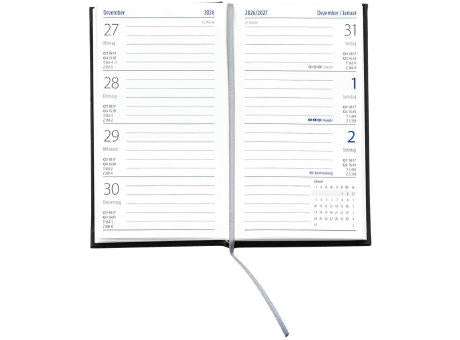 Taschenkalender "Klassik", im Format 8,7 x 15,3 cm, grau/blau, 128 Seiten, Balacron schwarz