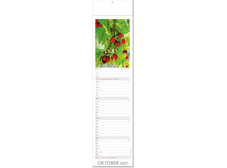 Kalender "Tee & Heiltees" im Format 13 x 53,5 cm, mit Fälzel