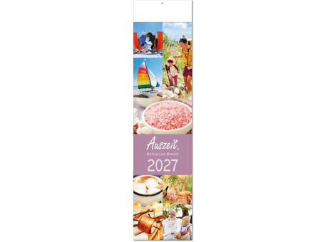 Kalender "Auszeit" im Format 13 x 53,5 cm, mit Fälzel