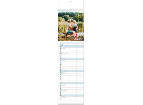 Kalender "Auszeit" im Format 13 x 53,5 cm, mit Fälzel