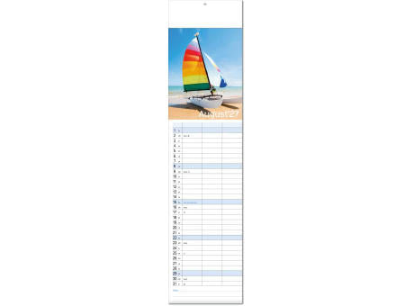 Kalender "Auszeit" im Format 13 x 53,5 cm, mit Fälzel