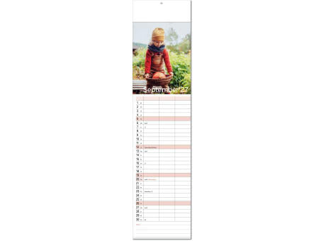 Kalender "Auszeit" im Format 13 x 53,5 cm, mit Fälzel