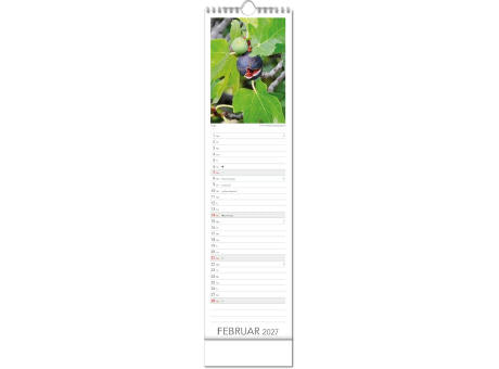 Kalender "Tee & Heiltees" im Format 13 x 52,5 cm, mit Wire-O Bindung und verlängerter Rückwand