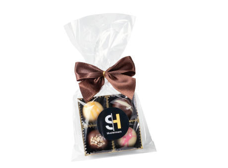 4 PREMIUM-PRALINEN IN TÜTE MIT SCHLEIFE