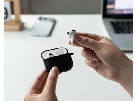 Hear.it AirPod™ Hülle AirPod 4 mit Karabinerhaken, TPU, schwarz