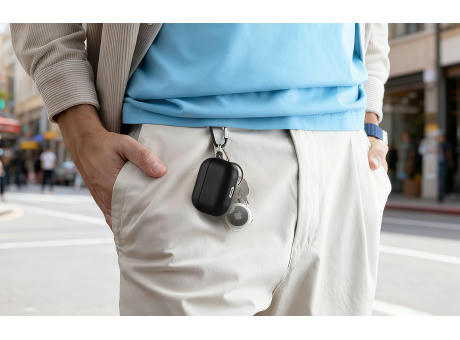 Hear.it AirPod™ Hülle AirPod Pro2 mit Karabinerhaken, TPU, schwarz