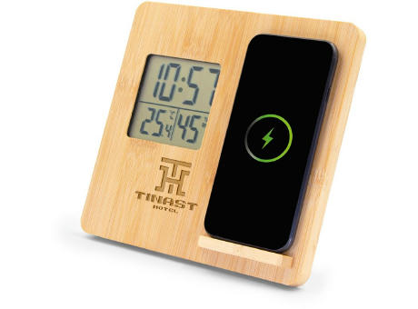Kabelloses Ladegerät aus Bambus 10W, Wetterstation | Kahele