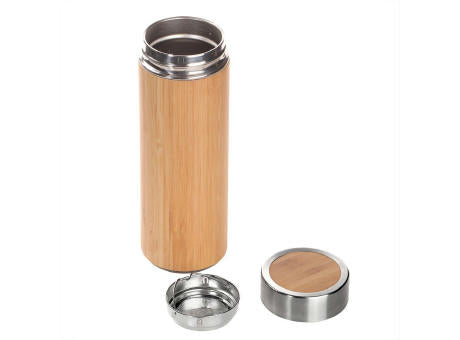 Thermosflasche aus Bambus 350 ml mit Sieb zum Auffangen des Bodensatzes | Christian