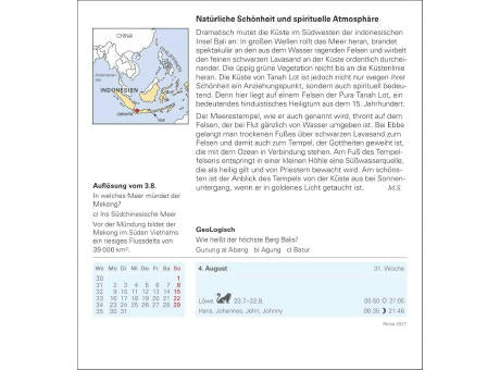 Reise Tagesabreißkalender