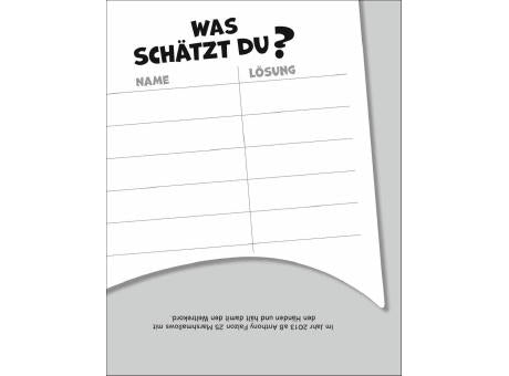 Was schätzt du denn? Tagesabreißkalender