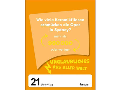 Was schätzt du denn? Tagesabreißkalender