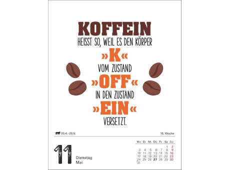 Lange Rede kurzer Gin Tagesabreißkalender