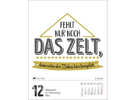 Lange Rede kurzer Gin Tagesabreißkalender
