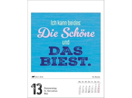 Lange Rede kurzer Gin Tagesabreißkalender