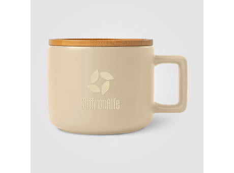 Café Virtuoso Keramikbecher mit Bambusdeckel – 355 ml – Ceram-X
